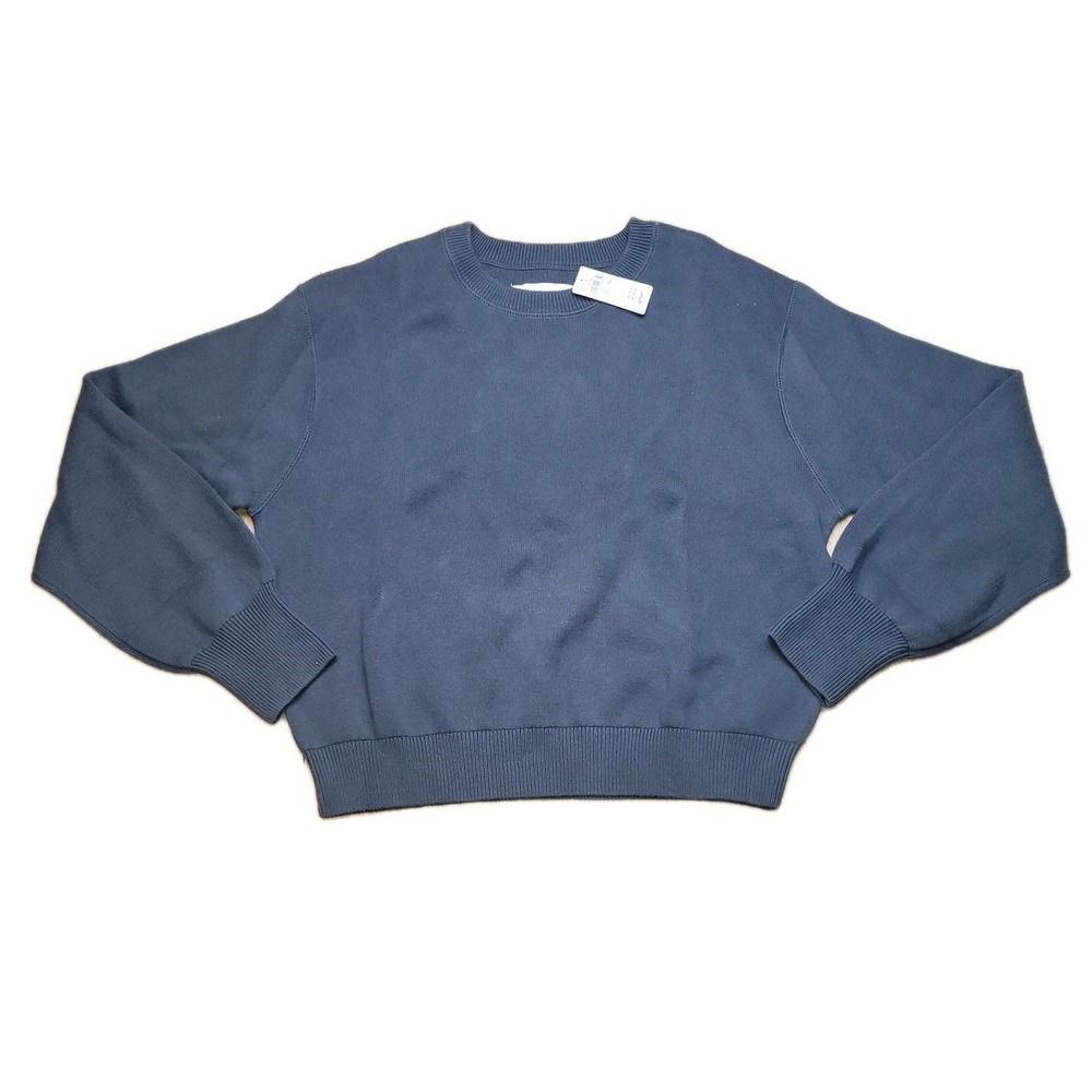 Aerie Cream Cropped Pullover Crew Neck Long Sleeve Sweatshirt Women's Size S